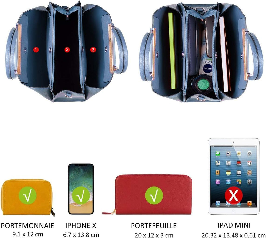 CRAZYCHIC - Damen Handtasche - PU Leder Top Griff Schultertasche - Elegante Henkteltasche Umhängetas