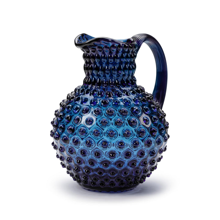 In Flore, Karaffe Caroline aus sprudelndem Kristallglas, 2 l, rauchiges blau
