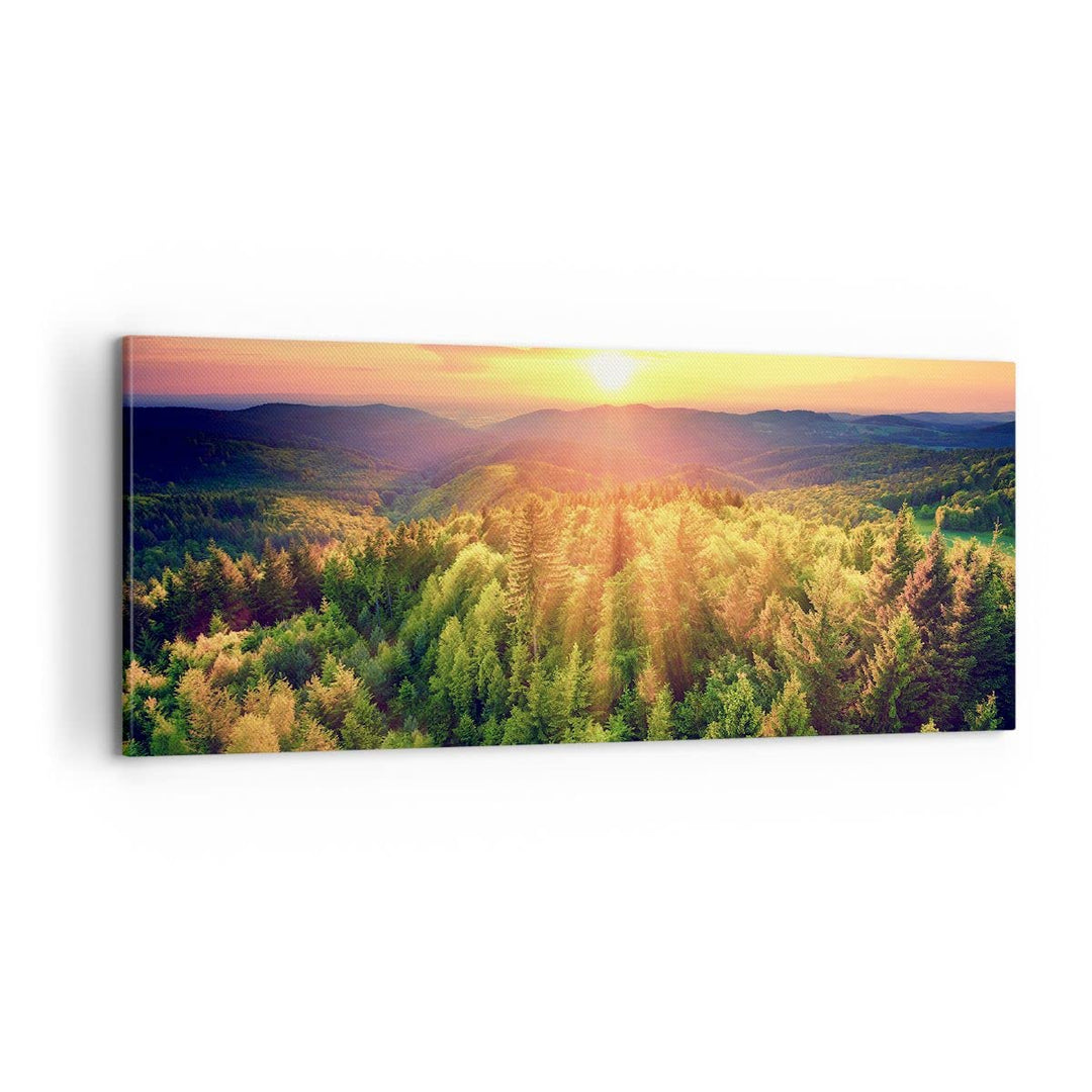Panorama Bilder auf Leinwand 100x40cm Leinwandbild mit Rahmen Berge Natur Gross Wanddeko Bild Schlaf