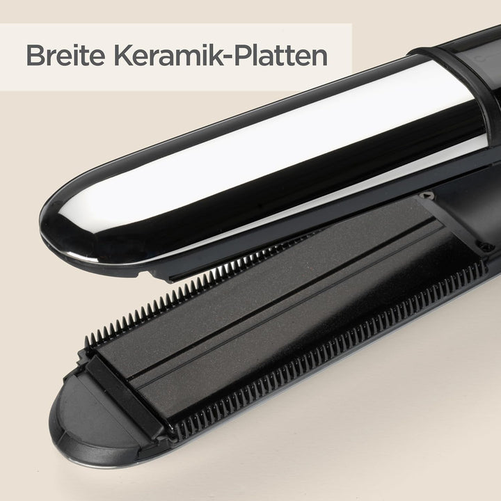 BaByliss Steam Shine Styler, 2-in-1 Dampfglätteisen, für müheloses Glätten oder leichte Locken, ST49