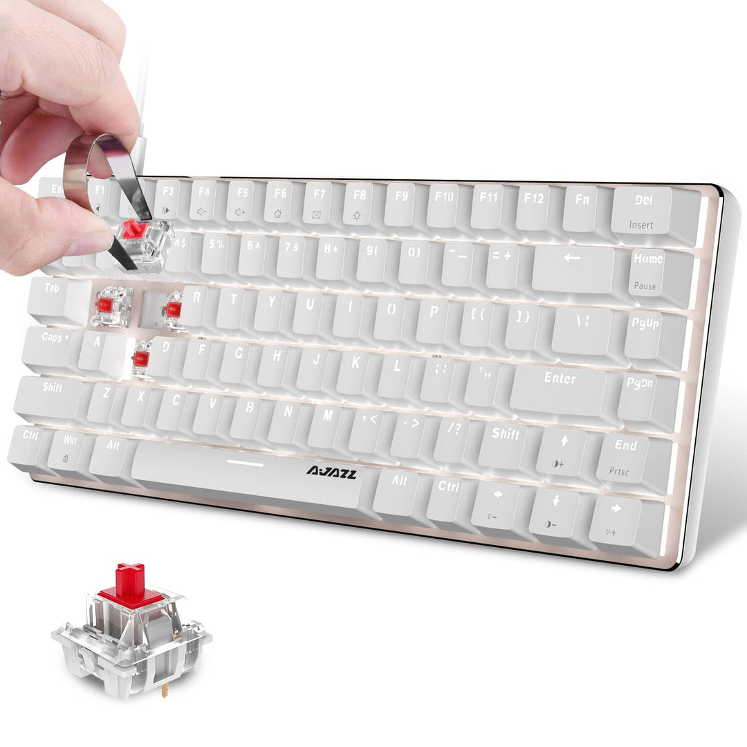 Hotswapple Gaming-Tastatur, 80% Mechanische Rote Schalter Keyboard mit weisse LED-Hintergrundbeleuch