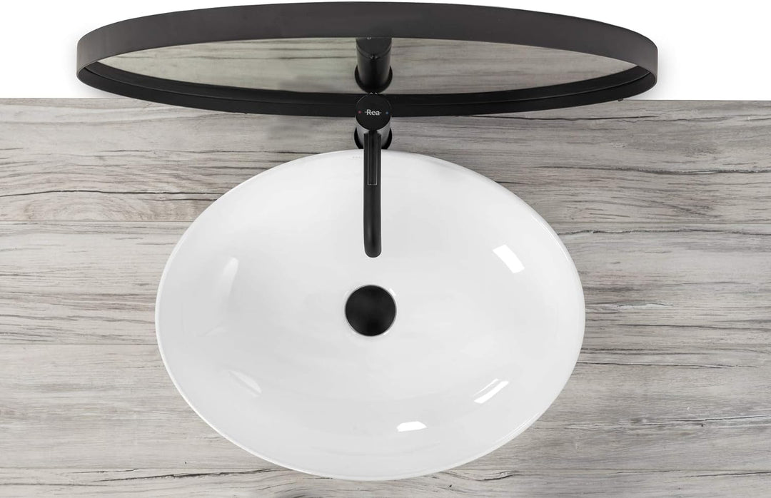 VBChome Waschbecken 50 x 39 Keramik Oval Waschtisch Handwaschbecken AUFSATZWASCHBECKEN WASCHSCHALE G
