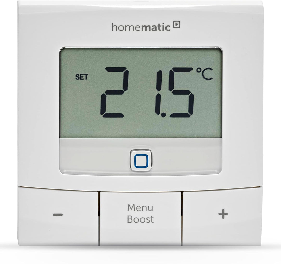 Homematic IP Smart Home Wandthermostat – Basic, digitales Thermostat für Heizkörper per App, Alexa,