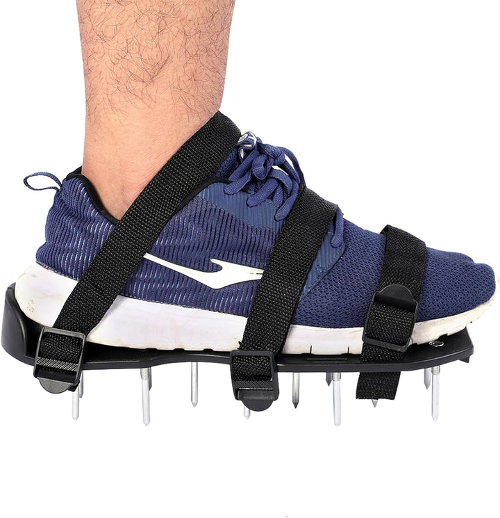 Rasenbelüfterschuhe Rasenlüfter Vertikutierer Rasen, Nagelschuhe für Dein mit Stacheln und Schnallen