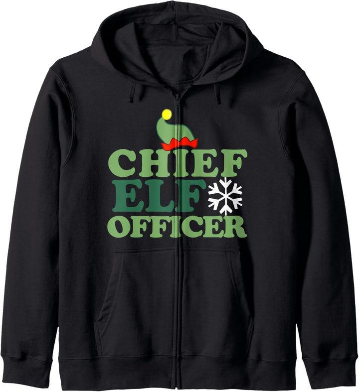 Chief Elf Officer Lustige Weihnachtselfe Kapuzenjacke