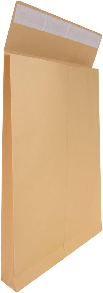 Idena 10253 - Versandtaschen DIN B4, 100 Stück haftklebend, Faltentaschen mit 4 cm Bodenfalte, Umsch