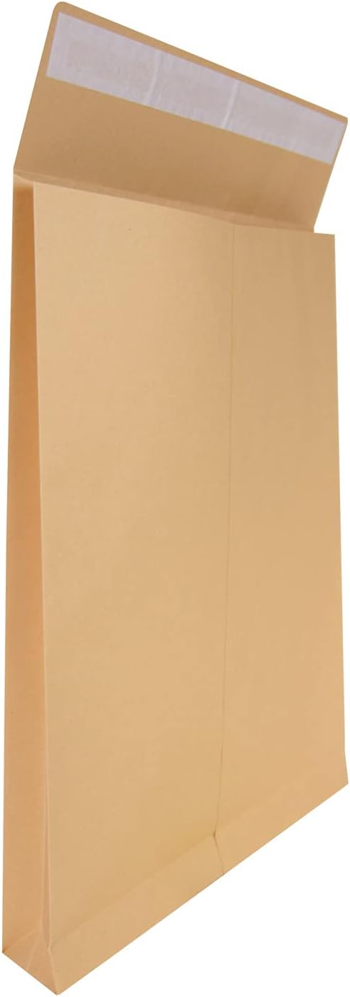 Idena 10253 - Versandtaschen DIN B4, 100 Stück haftklebend, Faltentaschen mit 4 cm Bodenfalte, Umsch
