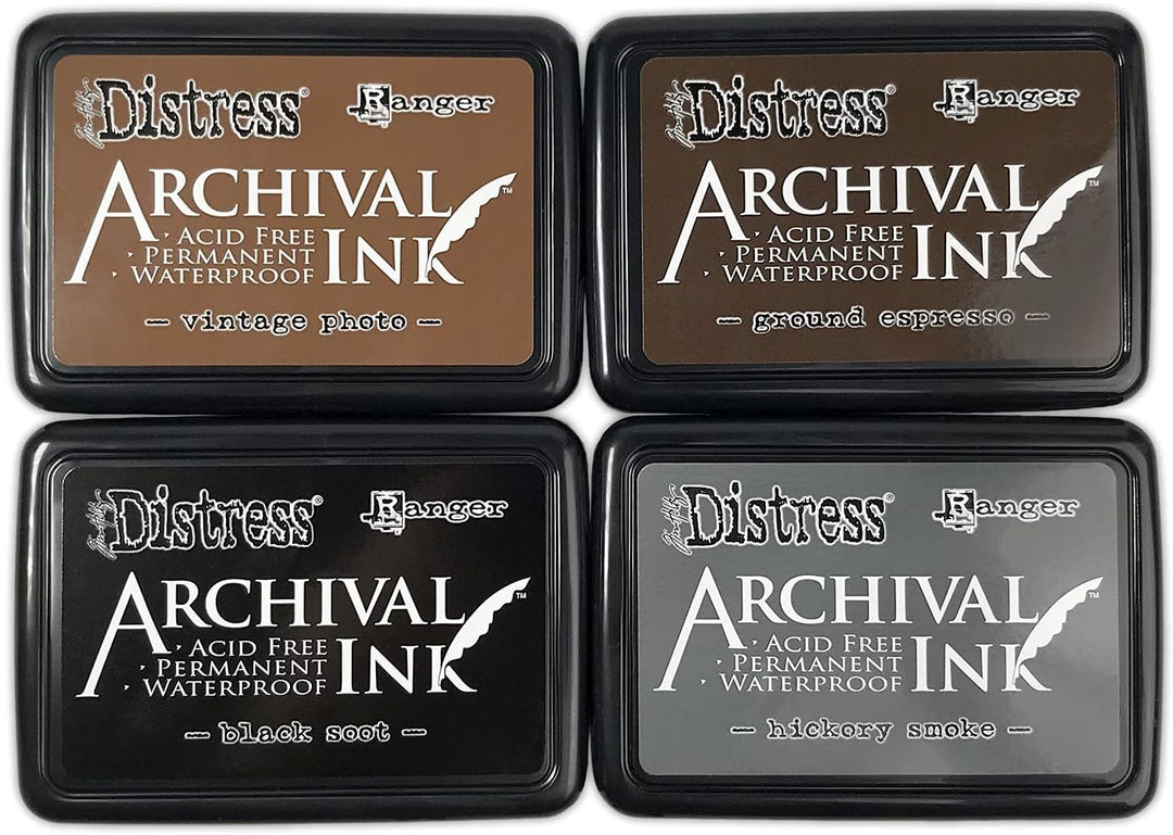 Tim Holtz Distress Archival Ink Pad Stack-Basics -MPK77947, Basics