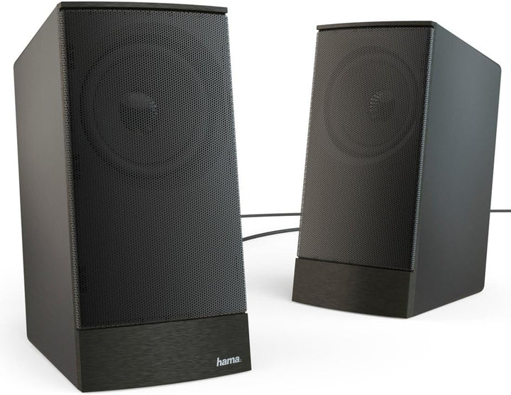 Hama PC Lautsprecher Sonic LS-208 (PC Boxen, 2.0 Lautsprecher für Computer, Laptop, 8W, stufenlose L