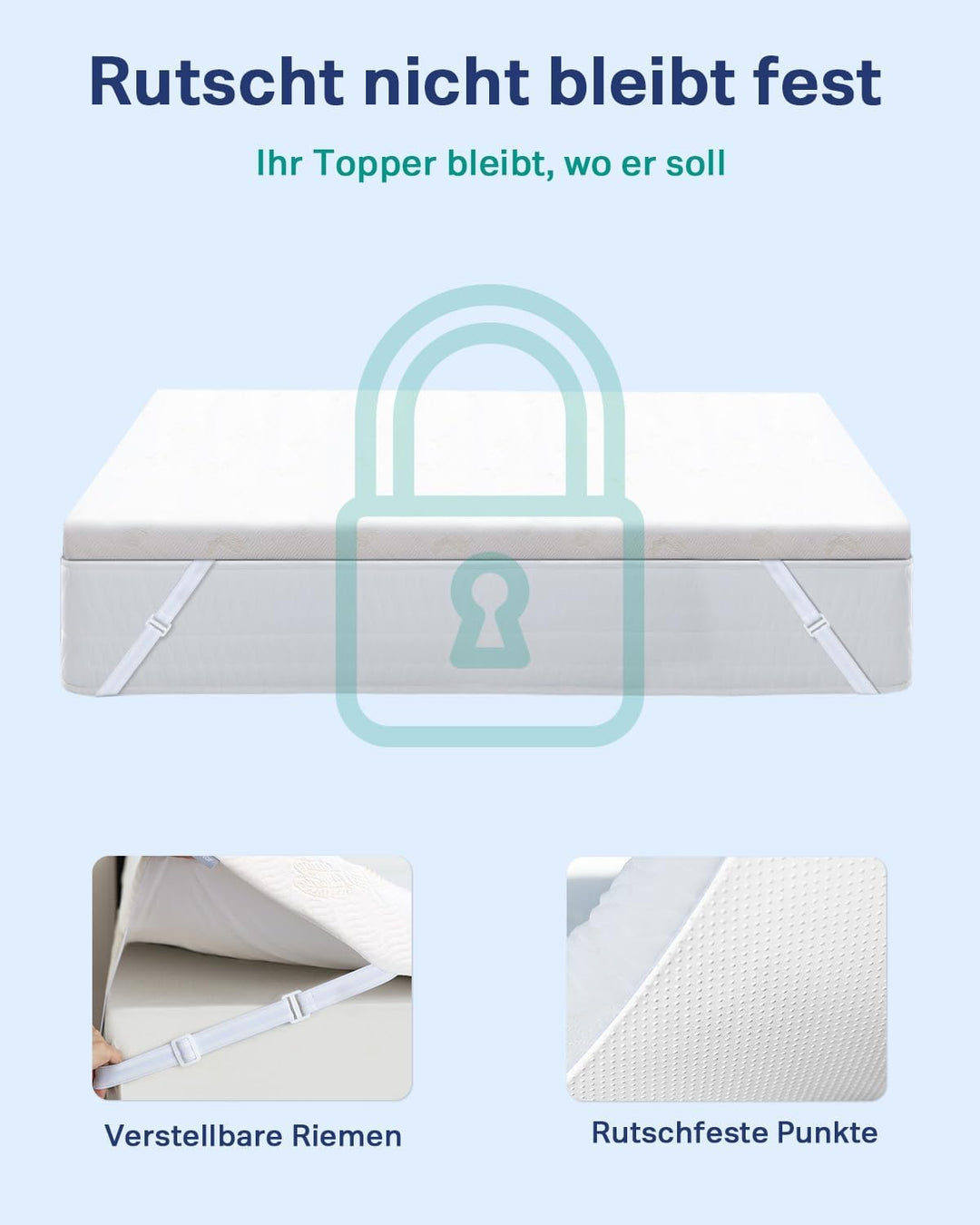 Newentor® Matratzen Topper 200x200cm H1 H2, Matratzentopper 200x200 Schlafsofa Bett Gel, Matratze To