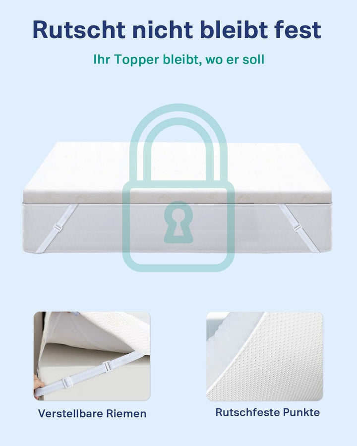 Newentor® Matratzen Topper 200x200cm H1 H2, Matratzentopper 200x200 Schlafsofa Bett Gel, Matratze To