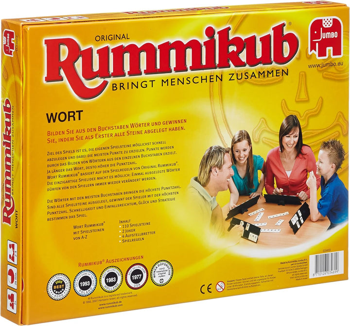 Jumbo Spiele Original Rummikub Wort - Das kultige Gesellschaftsspiel mit Buchstaben - Für Erwachsene