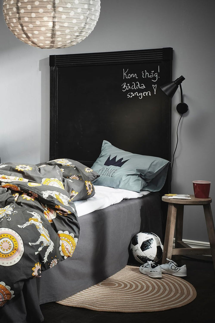 Jotex Colour Betthusse - 100% hochwertige Bio-Baumwolle Bettrock, Höhe 60 cm - Dunkelgrau, 160 x 200