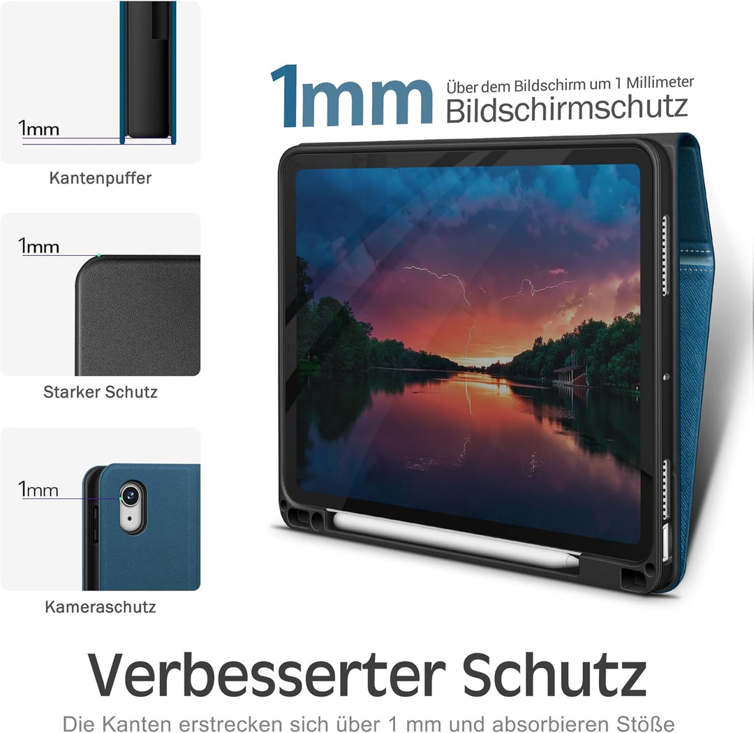KingBlanc Hülle für iPad Air 5. Generation 2022 & 4. Generation 2020 10,9 Zoll mit Stifthalter, Auto