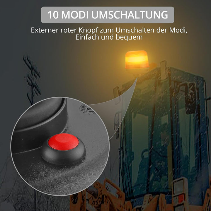 Justech 30 LEDs Warnleuchten Rundumleuchte Gelbes LED-Leuchtfeuer 12/24V E-Prüfzeichen Blitzlicht IP