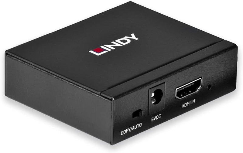 LINDY HDMI 4K Splitter 2 Port 3D, 2160p30 Kompakter Splitter, verteilt ein HDMI-Signal auf zwei Ausg