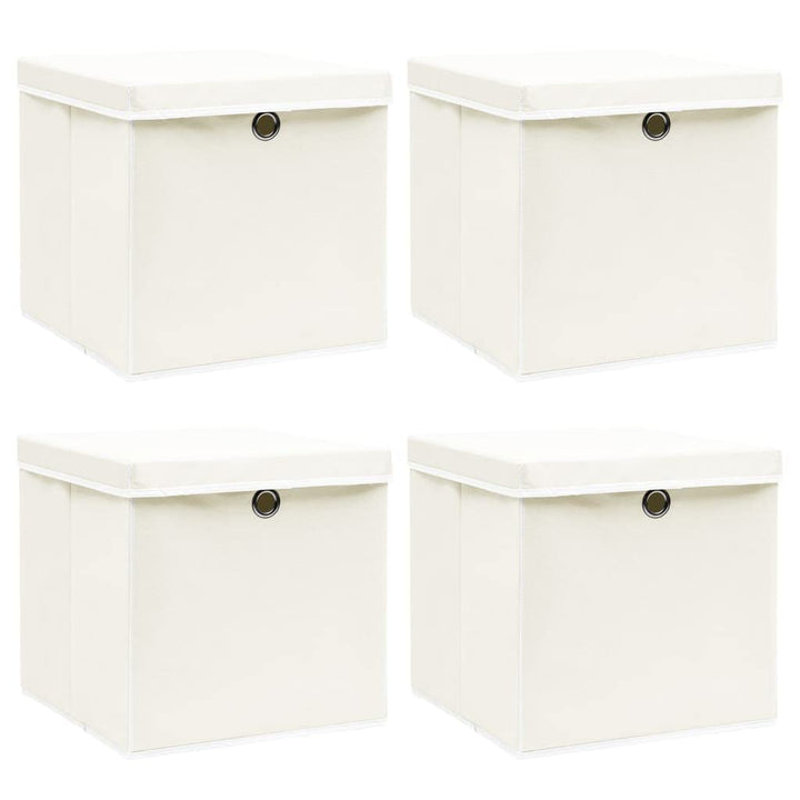 WIFESE 4 Stück Aufbewahrungsbox Mit Deckel 32X32X32 cm Faltbox Mit Fingerloch Storage Boxes Faltbare