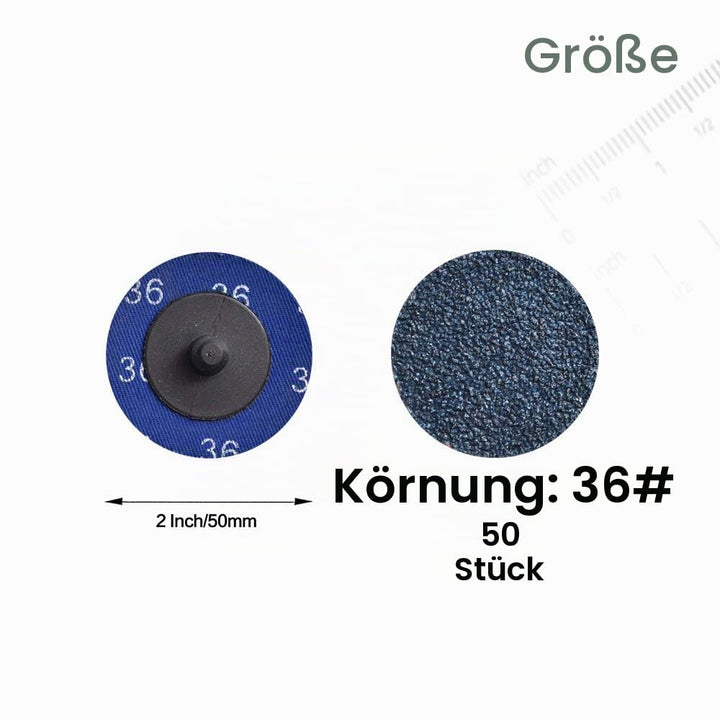 Schnellwechsel-Schleifscheiben, 50 Stück, 5,1 cm Schleifscheiben, Zirkonia-beschichtete Roloc-Scheib