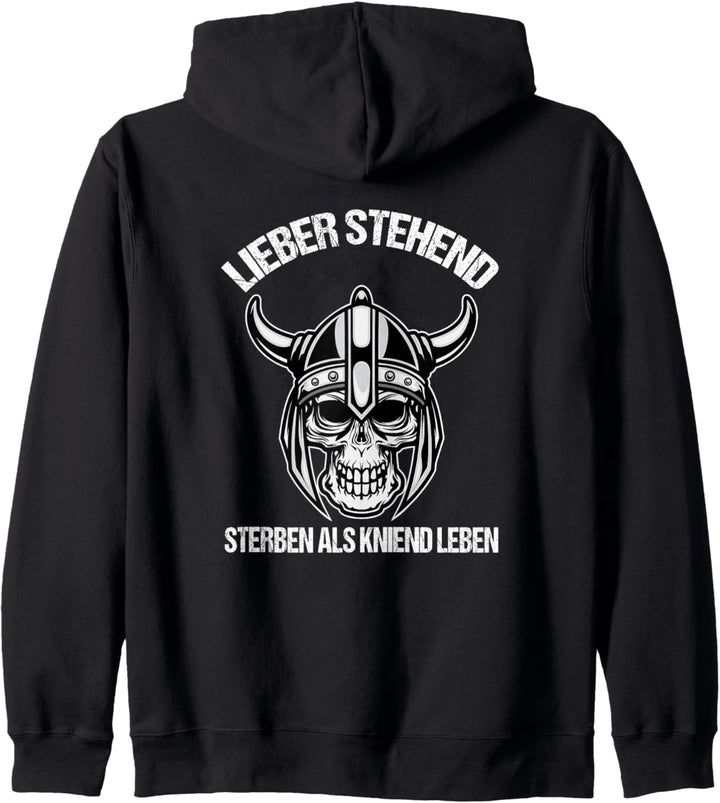 Lieber stehend sterben als kniend leben Kapuzenjacke