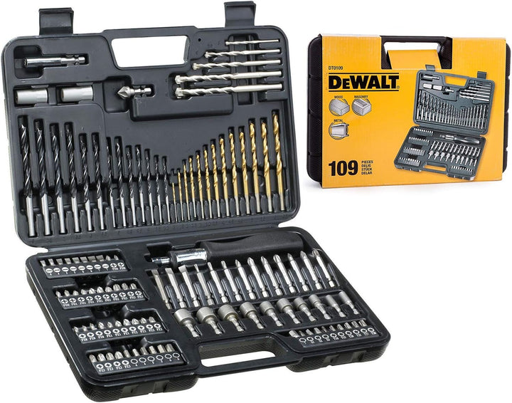 Dewalt Akku-Bohrschrauber (18V, 1.5 Ah, bürstenlos, 15 Drehmomentstufen) & Juego de 109 Piezas para