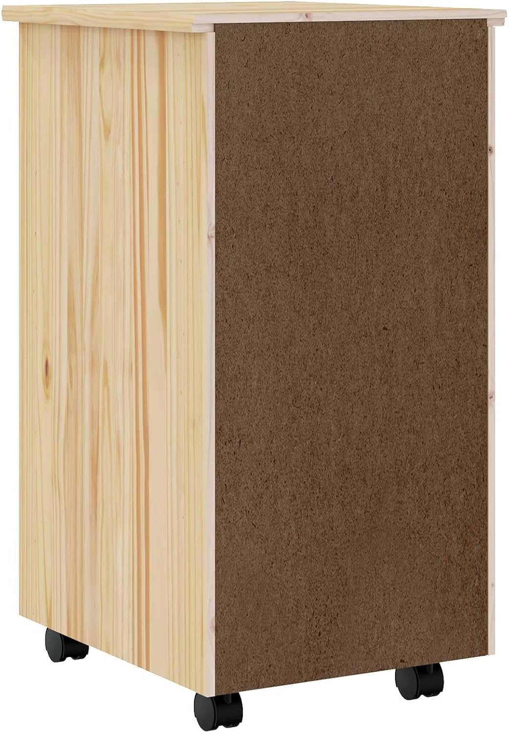 vidaXL Rollcontainer mit Schubladen MOSS 34 x 39 x 65,5 cm Klarlack Braun 34 x 39 x 65,5 cm, Braun 3