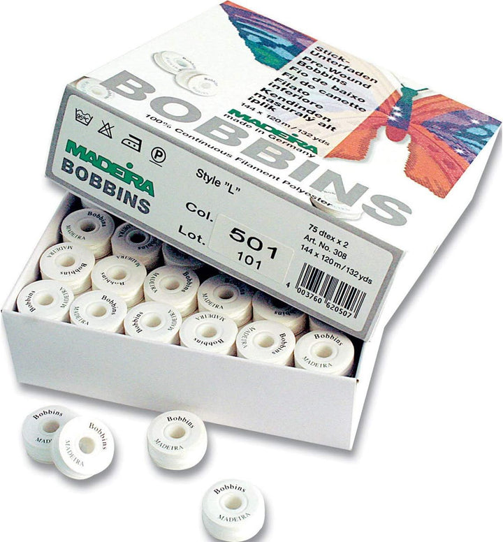 Madeira Bobbins No.150 Box 144 x 120 m schwarz