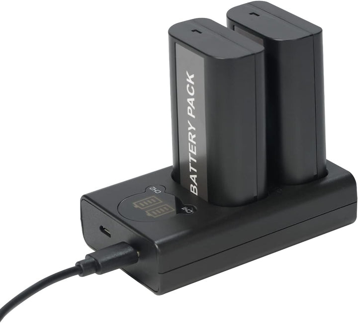 DSTE (2-Pack) DMW-BLJ31 DMW-BLJ31E Ersatz Batterie + Duales USB-Ladegerät mit LCD-Display Kompatibel
