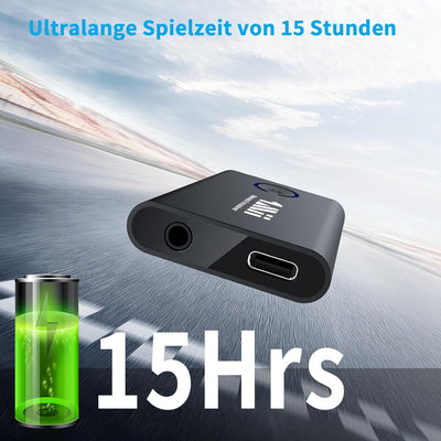 1Mii Bluetooth 5.3 Adapter für TV zu Kopfhörer, 2-in-1 Sender Empfänger, aptX-Adaptive & HD kabellos