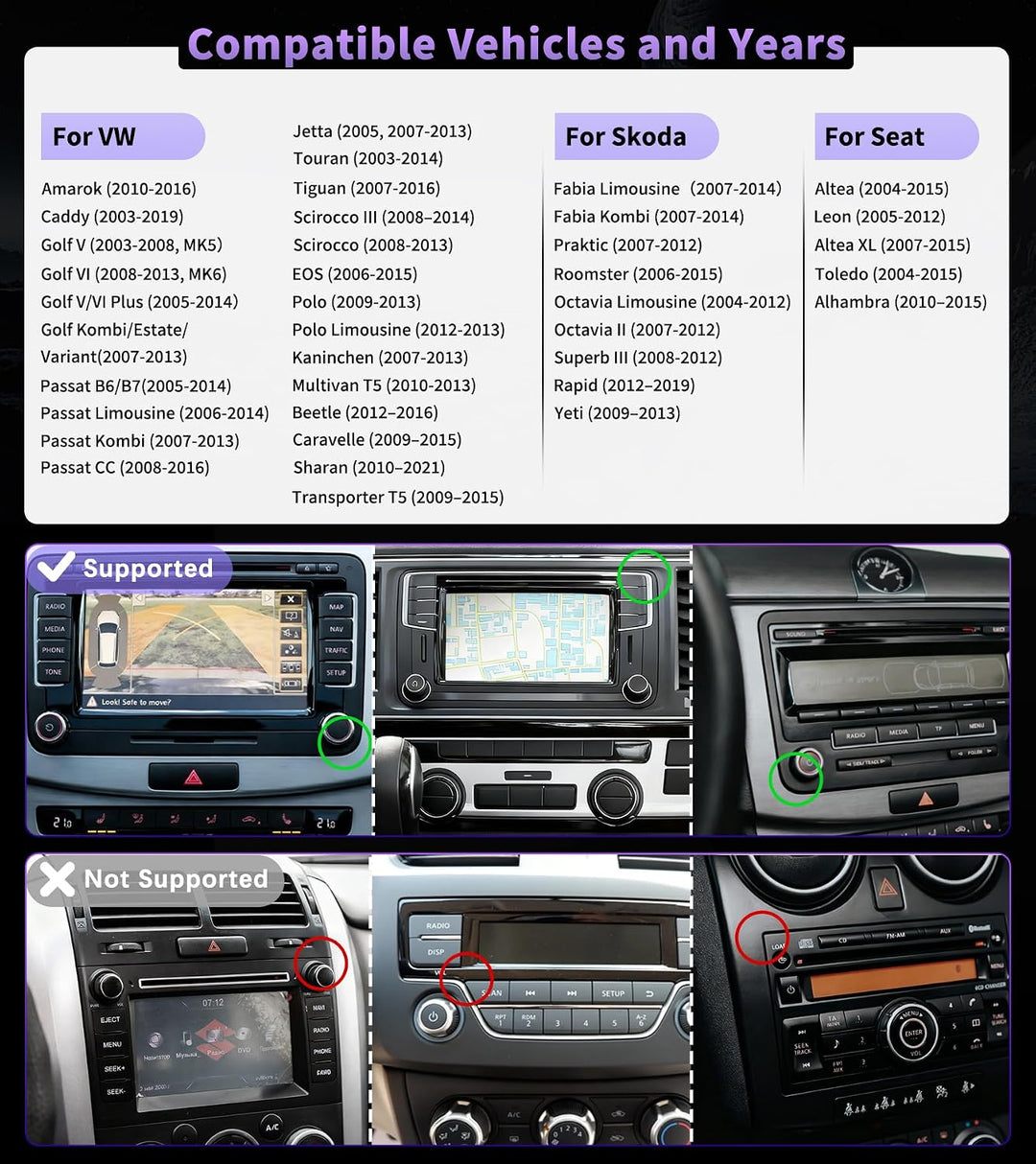 URVOLAX DAB+ Autoradio mit Bildschirm für VW Skoda Seat: 9 Zoll Doppel DIN Radio mit Wireless Apple