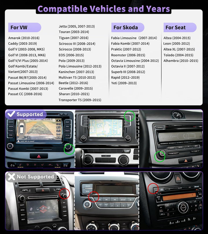 URVOLAX DAB+ Autoradio mit Bildschirm für VW Skoda Seat: 9 Zoll Doppel DIN Radio mit Wireless Apple