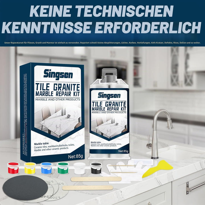 Fliesen Granit Marmor Reparatur-Set, Marmor Reparatur-Set (Farbabstimmung), Starkes und wasserdichte