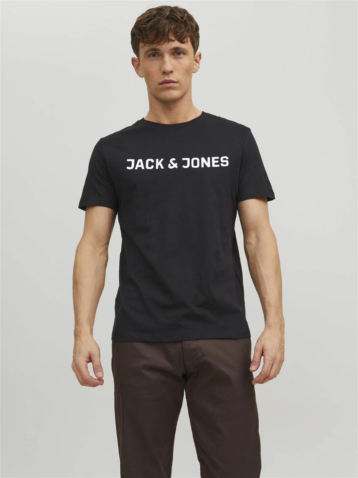 JACK &amp; JONES Male T-Shirt 3er-Pack Logo T-Shirt XS 5er Pack (4x Schwarz, Blau), XS 5er Pack (4x Schw