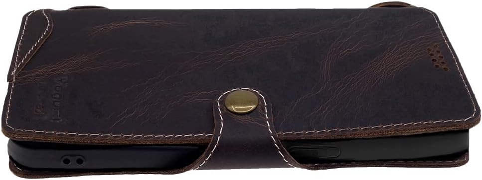 Yogurt Lederhülle für iPhone 14 Pro, Hülle Ledertasche Echtleder Case Handyhülle für iPhone 14 Pro,