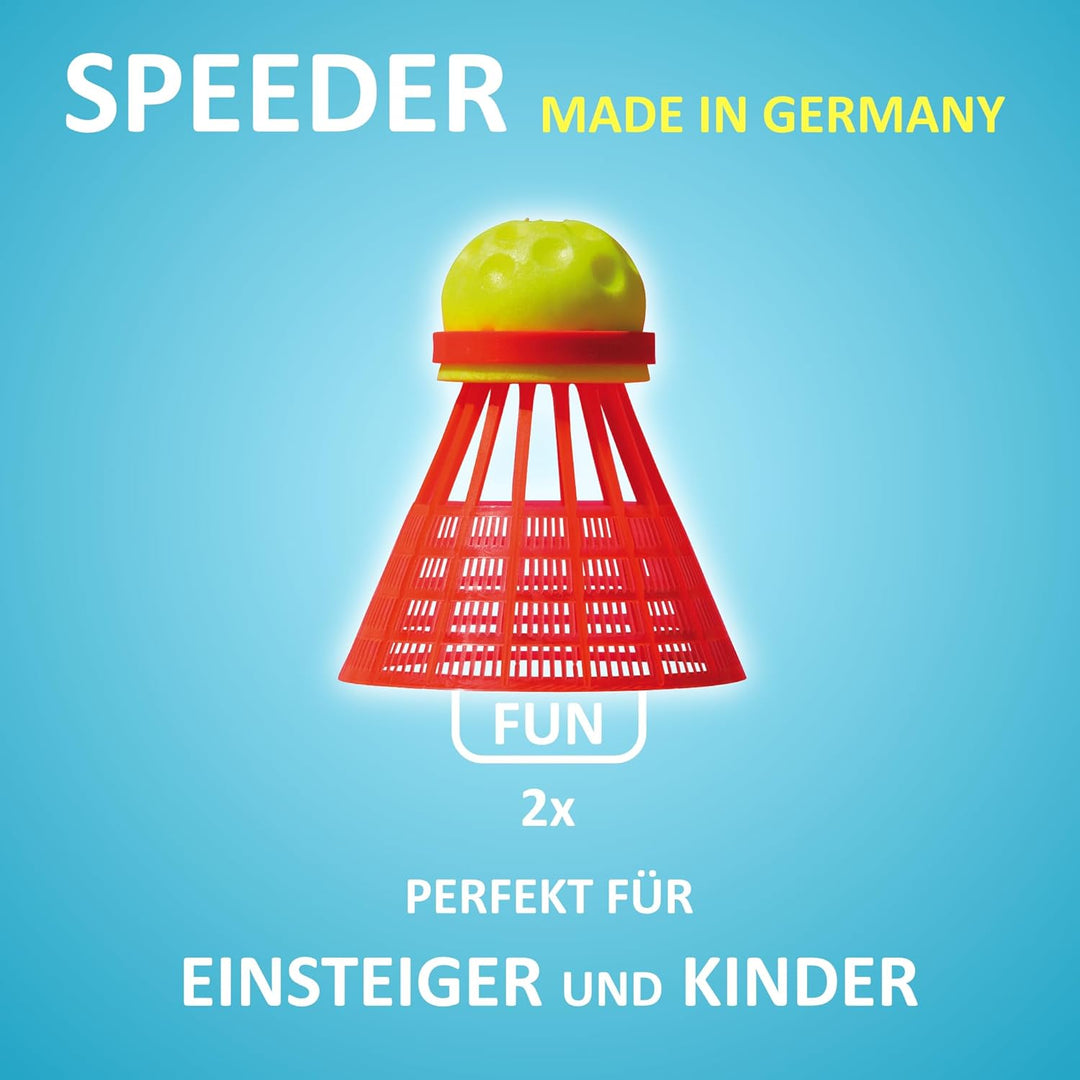 Speedminton® Junior Set – Original Speed Badminton/Crossminton Kinder Set inkl. 2 FUN Speeder®, Tasc