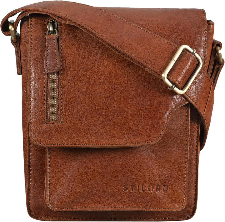 STILORD 'Pete' Umhängetasche Leder klein Männer Schultertasche Vintage Messenger Bag Herren 8,4 Zoll