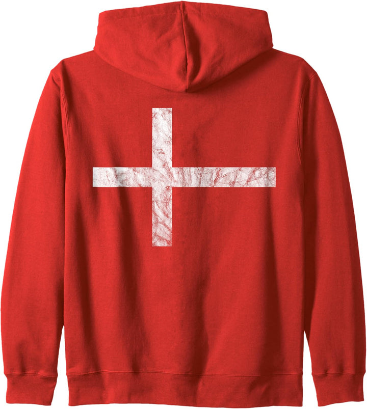 Dänemark Dänische Flagge Dannebrog Skandinavisches Kreuz Kapuzenjacke