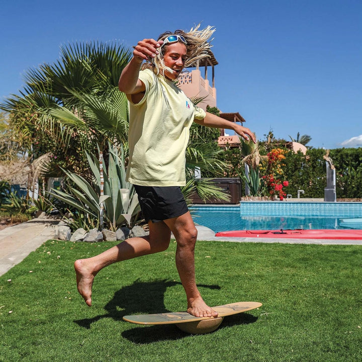 F2 Marken Balance Board Set mit Korkrolle UND Halbkugel Modell wählbar aus Holz für Einsteiger und P