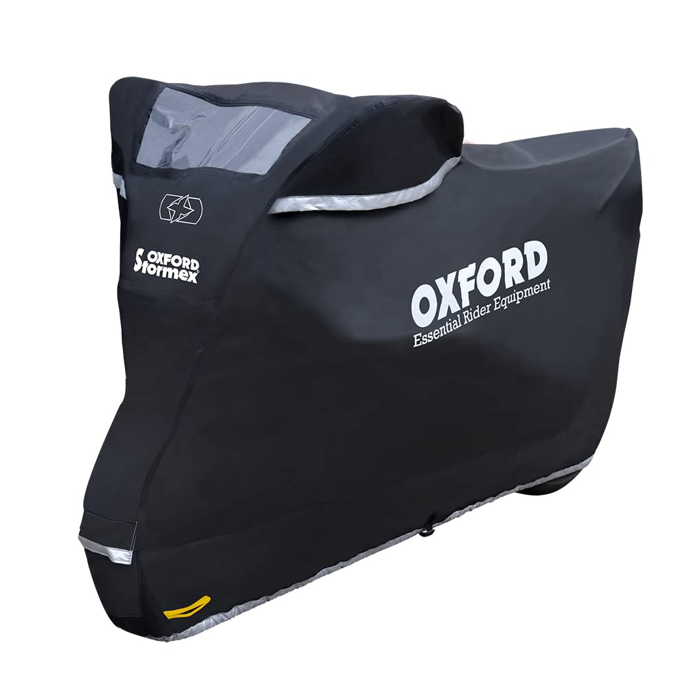 Oxford STORMEX Outdoor WASSERDICHT Motorrad Abdeckung NEUESTE 2016 Version - Schwarz, 229x99x125cms