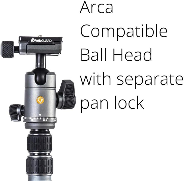 Vanguard VEO 3GO 265HCB - Reisestativ aus Carbon, Silber - schwarz Tripod, Tripod