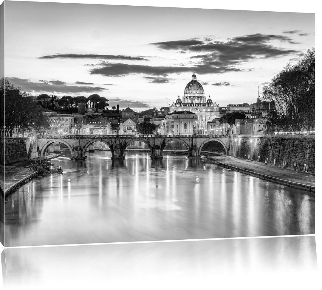 der Basilika St. Peter in Rom / 100x70cm Leinwandbild bespannt auf Holzrahmen/Wandbild Kunstdruck De