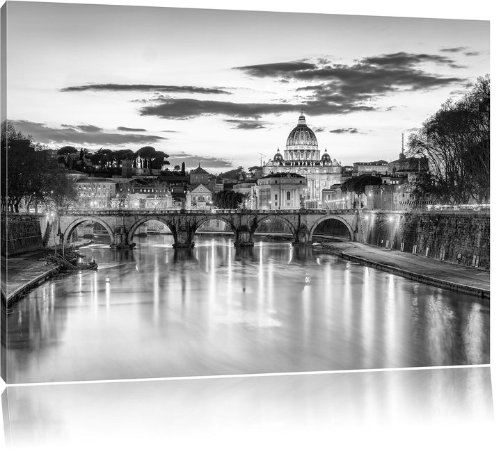 der Basilika St. Peter in Rom / 100x70cm Leinwandbild bespannt auf Holzrahmen/Wandbild Kunstdruck De