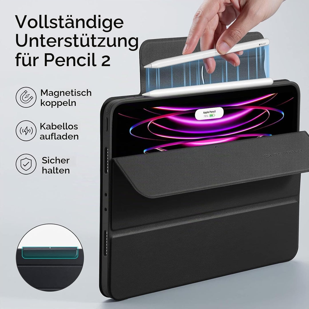 ESR Hybrid Hülle für iPad Pro 12.9 Hülle (2022/2021), iPad Pro 12.9 Case mit Pencil Halter, 12,9 Zol