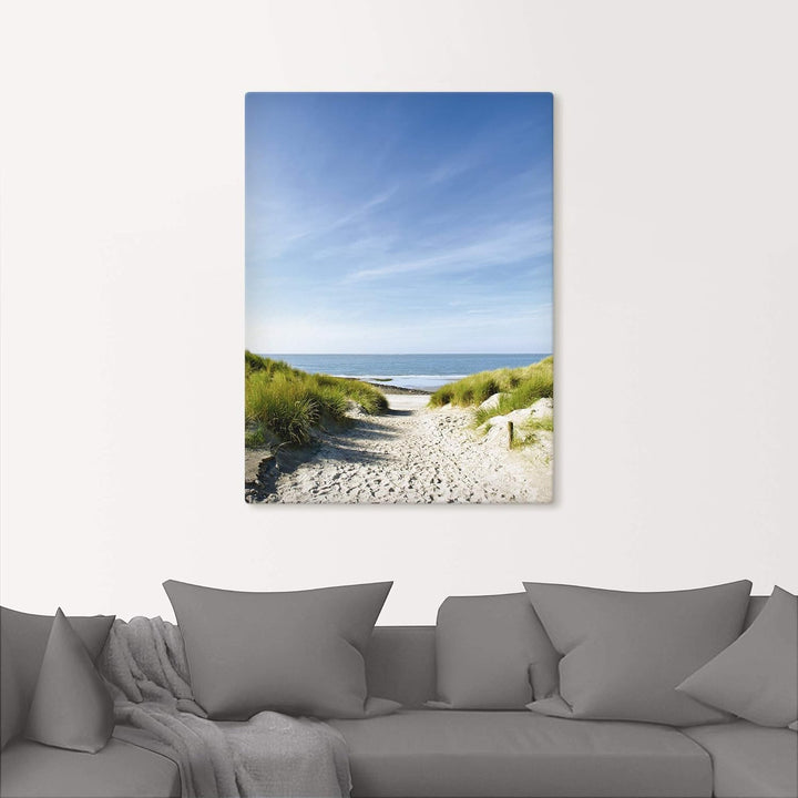 ARTland Leinwandbilder Wandbild Bild auf Leinwand 60x80 cm Strand Meer Küste Nordsee Sand Dünen Natu