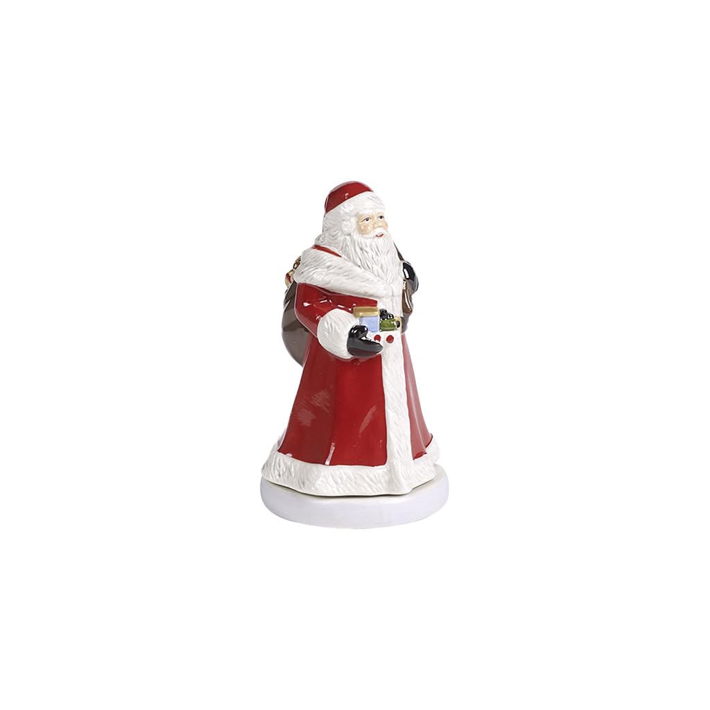 Villeroy & Boch Nostalgic Melody Santa, dekorative Weihnachtsmann-Figur aus Hartporzellan, drehend,