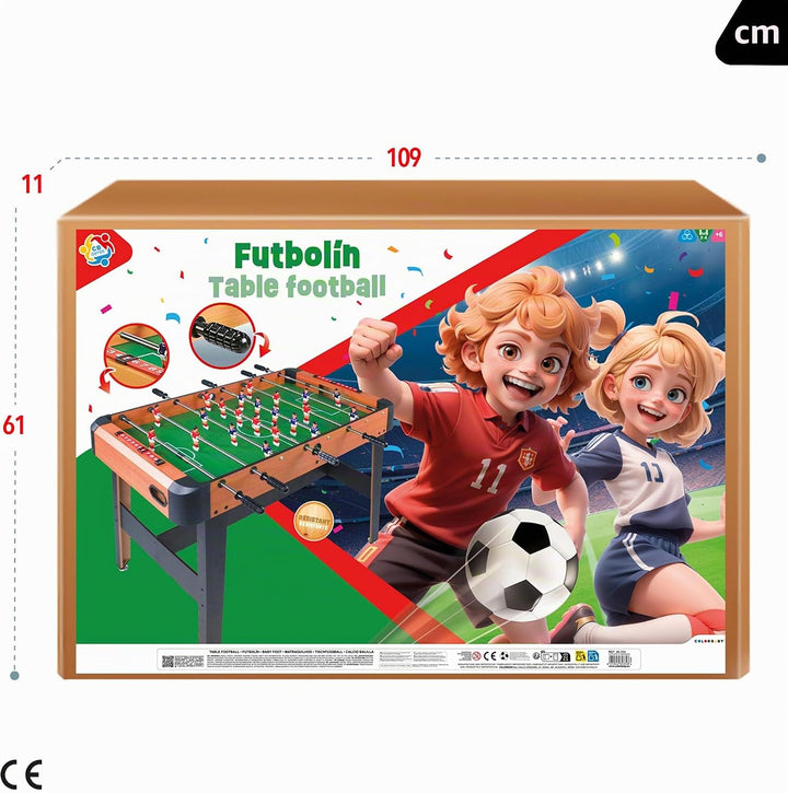 ColorBaby 85334 CBGames Holzkicker, 121 x 61 x 79 cm Tischkickertisch 121 x 61 x 79 cm, Tischfuß