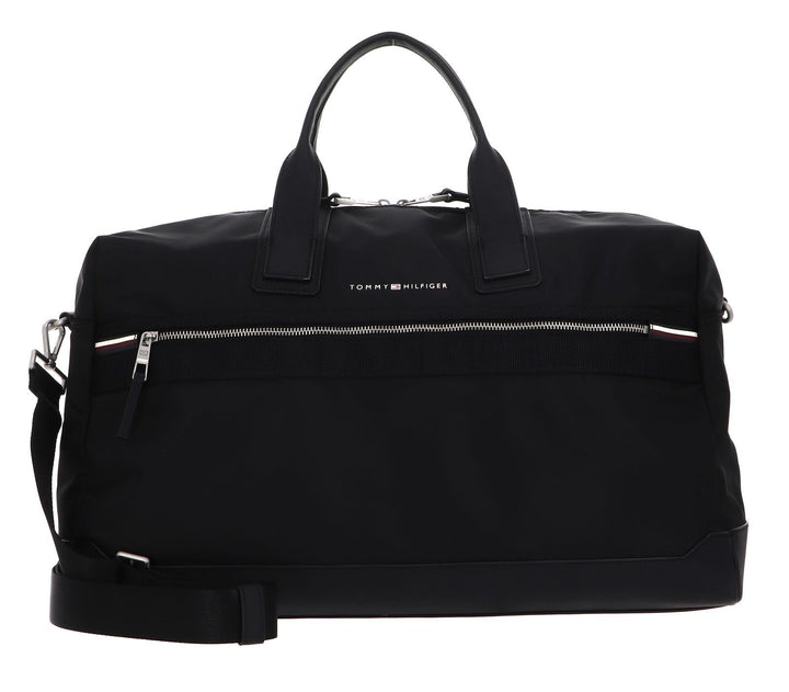 Tommy Hilfiger Herren Th Erhöhte Nylon-Reisetasche Duffle Bags, Schwarz