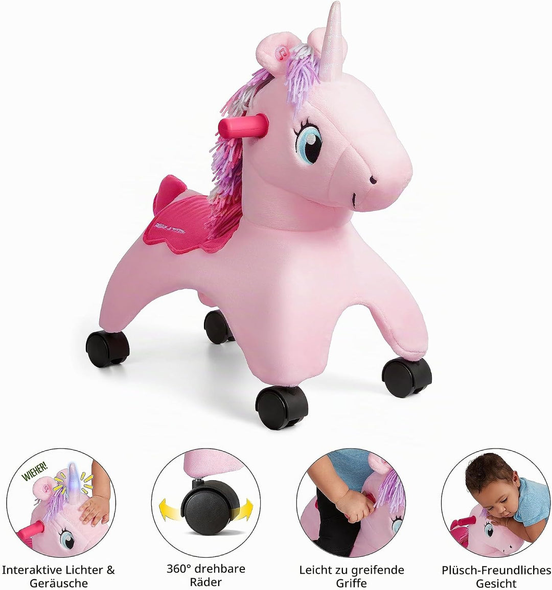 Radio Flyer Shimmer, das magische Einhorn zum Berühren mit interaktiven Lichtern und Geräuschen, pin
