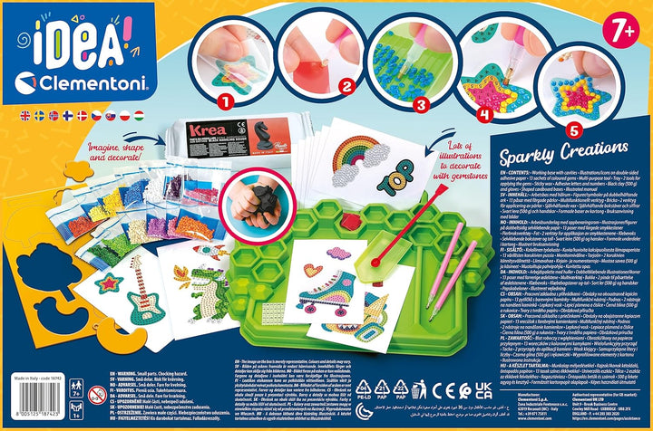 Clementoni Kunst & Craft Idea - Sparkly Lab, Spielzeug für Kinder 7-10 Jahre - 18742