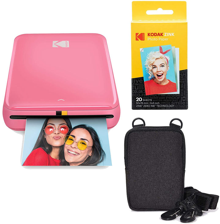 KODAK Step Printer Drahtloser mobiler Fotodrucker mit Zink-Technologie (Rosa) Reiseset Rosa Starterp