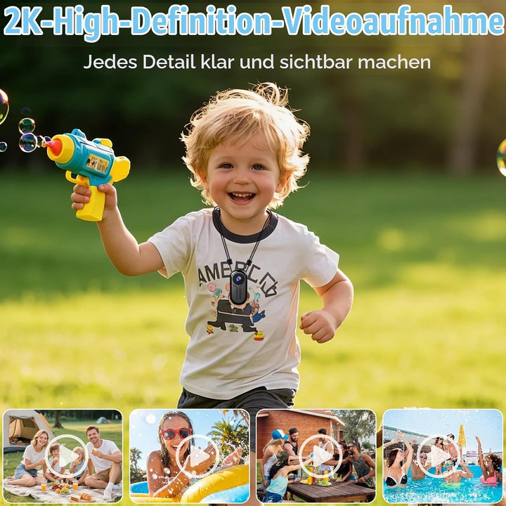 OBEST Mini Action Cam WiFi Action Kamera 2K Bodycam Körperkamera mit Bildschirm, Magnetisch Motorrad